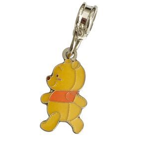 Vintage Disney Winnie the Pooh European Slider Bead Charm for Bracelet Signed